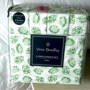 Vera Bradley Koala Palm King 6 piece sheet set. NWT in package.